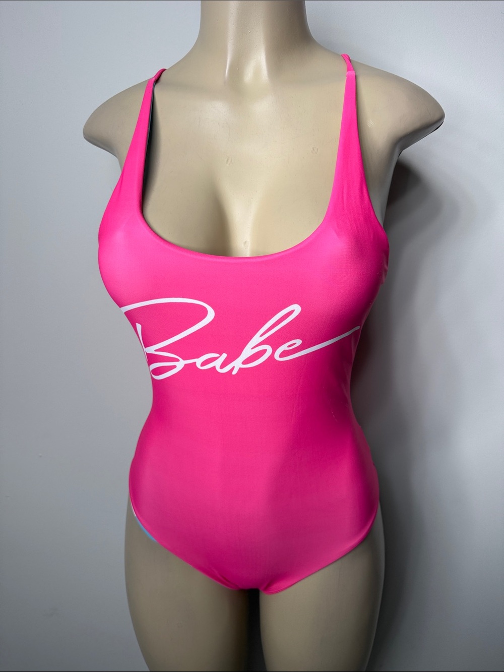 Babe Script One-Piece Swimsuit - Hot Pink